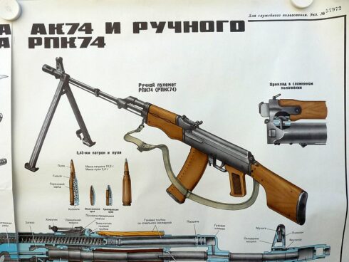 2 Russische instructie platen / poster AK74 en AKM - Afbeelding 4