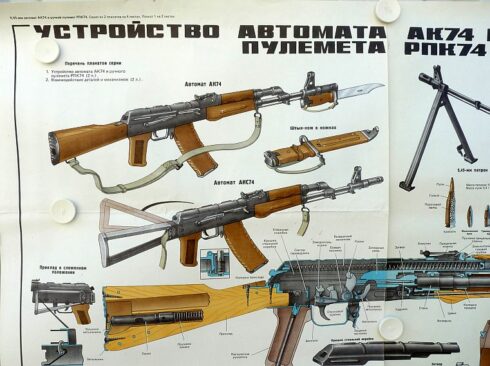 2 Russische instructie platen / poster AK74 en AKM - Afbeelding 7