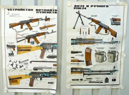 2 Russische instructie platen / poster AK74 en AKM - Afbeelding 12