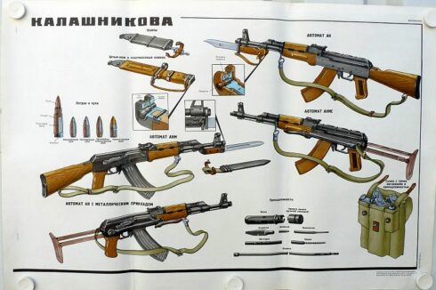 2 Russische instructie platen / posters AK47, AKM en AKMC - Afbeelding 3