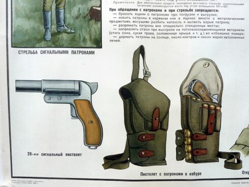 2 x Russische instructie posters SPSH-44 seinpistool en munitie - Afbeelding 7