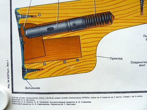 2 Russische instructie posters AK74 en AKM74, werking en toebehoren - Afbeelding 7