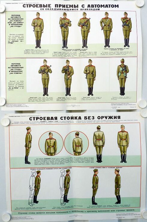 2 Russische instructie posters uit het Sovjet tijdperk