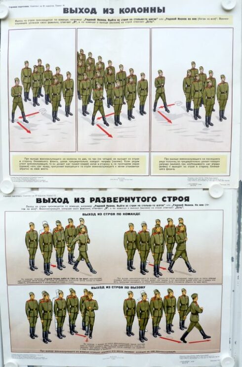 2 Russische instructie posters uit het Sovjet tijdperk