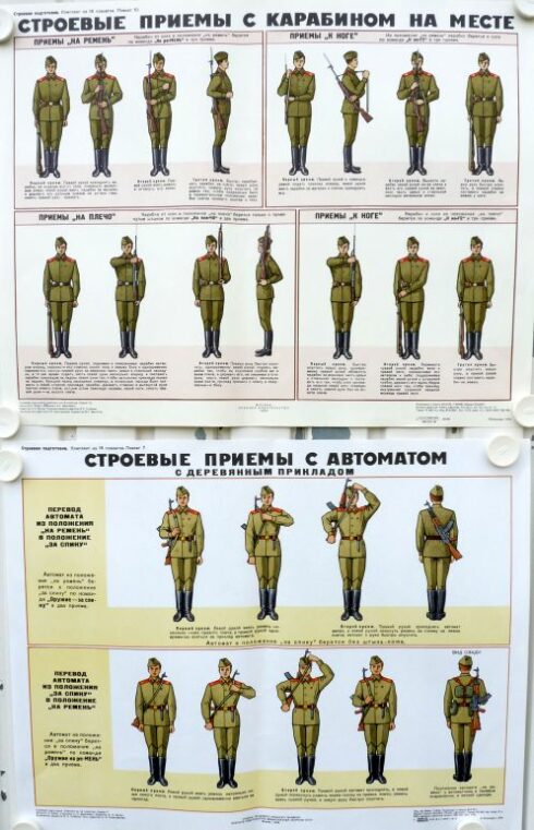 2 Russische instructie posters uit het Sovjet tijdperk