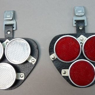 Driehoek reflector voor aan de koppel / rugtas / rugzak, wit of rood