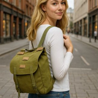 Roemeense canvas vintage broodtas / schoudertas, jaren 60