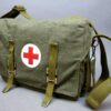 Sovjet vintage canvas tas voor gewondenverzorger met opgestikt embleem