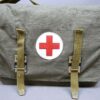Sovjet vintage canvas tas voor gewondenverzorger met opgestikt embleem - Afbeelding 2