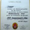 DDR GST Geraamde oorkonde ,,Schiessen der Wehrkampfsportler,, - Afbeelding 2