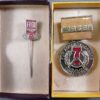 DDR Aktivist medaille, 7 jaren plan1966 met 25 jaar FDGB speld