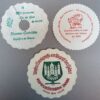 3x DDR papieren (bier)glas onderzetters