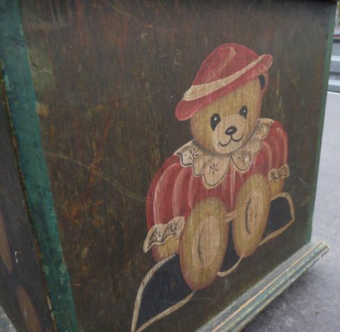 Vintage teddy kist! Handgeschilderd! - Afbeelding 2