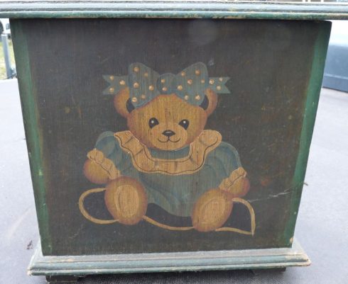 Vintage teddy kist! Handgeschilderd! - Afbeelding 4