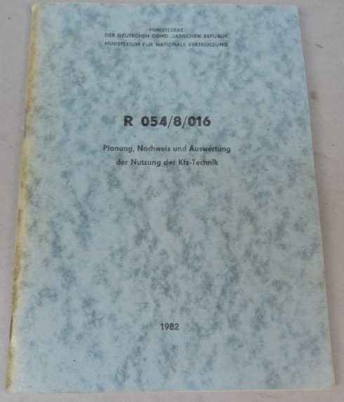 NVA Handboek R/054/8/016 Planung, Nachweis und Auswertung der nutzung der KFZ-Technik