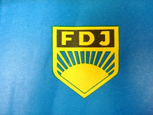 DDR handvlaggetje Freie Deutsche Jugend (FDJ) - Afbeelding 2