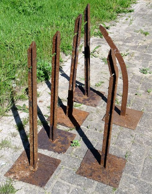 Atlantikwall prikkeldraad palen, lot van 6 stuks - Afbeelding 2