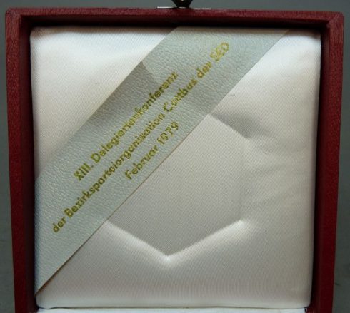 Ehrengeschenk Grote glazen DDR SED medaille 1979 - Afbeelding 2