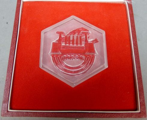Ehrengeschenk Grote glazen DDR SED medaille 1979 - Afbeelding 3