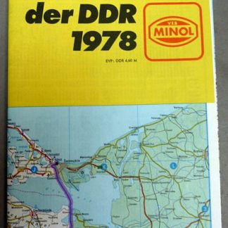 DDR landkaart Tankstellen der DDR 1978
