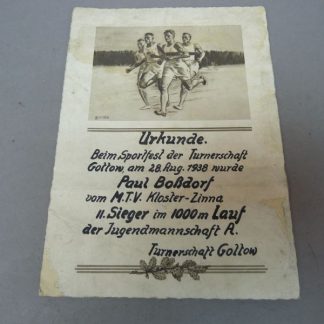 Turnerschaft Urkunde