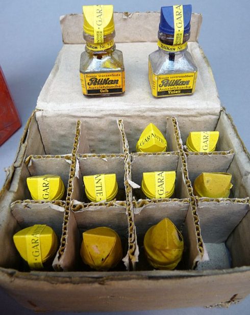 Lot vintage inktpotjes en fles - Afbeelding 2