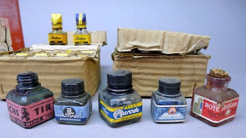 Lot vintage inktpotjes en fles - Afbeelding 3