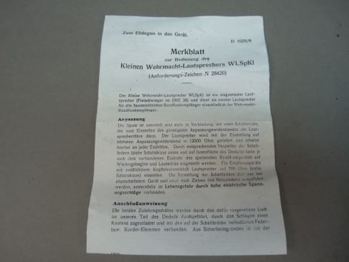 Wehrmacht-Lautsprecher WLSpKl - Afbeelding 3