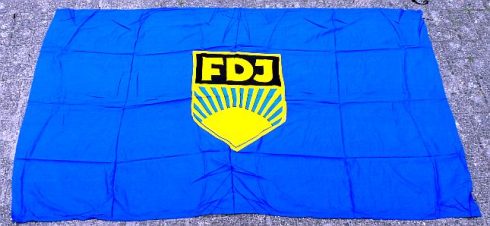 Grote stoffen DDR FDJ vlag 190x115