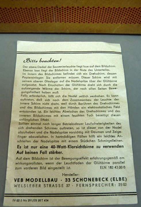 DDR Harz Bodetal souvenir lamp jaren 70 - Afbeelding 3