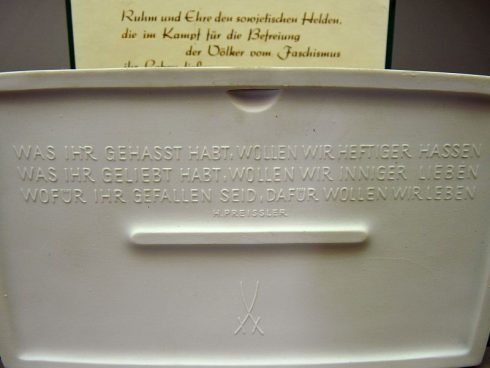 DDR souvenir Seelower Hohen, Meissen porselein - Afbeelding 4