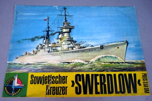 DDR bouwplaten map ,,Sowjetischer Kreuzer Swerdlow,, 1964