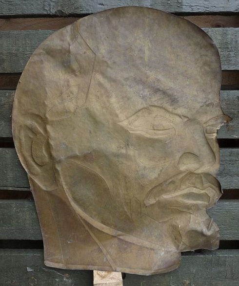 Groot formaat uit koper geslagen afbeelding van Vladimir Lenin - Afbeelding 2