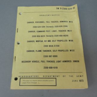 Tm 9-2300-244-10 operators manual 1973