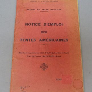 Notice D'emploi Des Tentes Américaines
