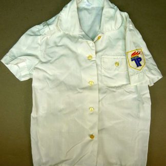 Witte DDR Jung Pioniere dames blouse met korte mouw