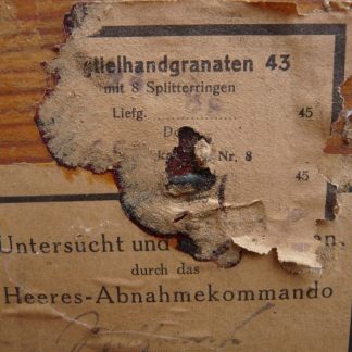Packkiste nr10 Stielhandgranate43 mit 8 splinterringe