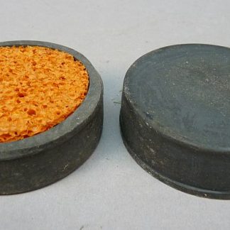 DDR vintage bevochtigingshouder voor postzegels, kantoormateriaal ect ,,Anfeucht-Dosen,, rubberen uitvoering