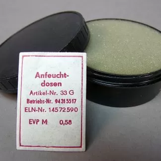 DDR vintage bevochtigingsdoosje voor postzegels, kantoormateriaal ect ,,Anfeucht-Dosen,, bakeliet, jaren 60/70