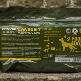 Langdurig houdbaar noodvoedsel voor honden met water