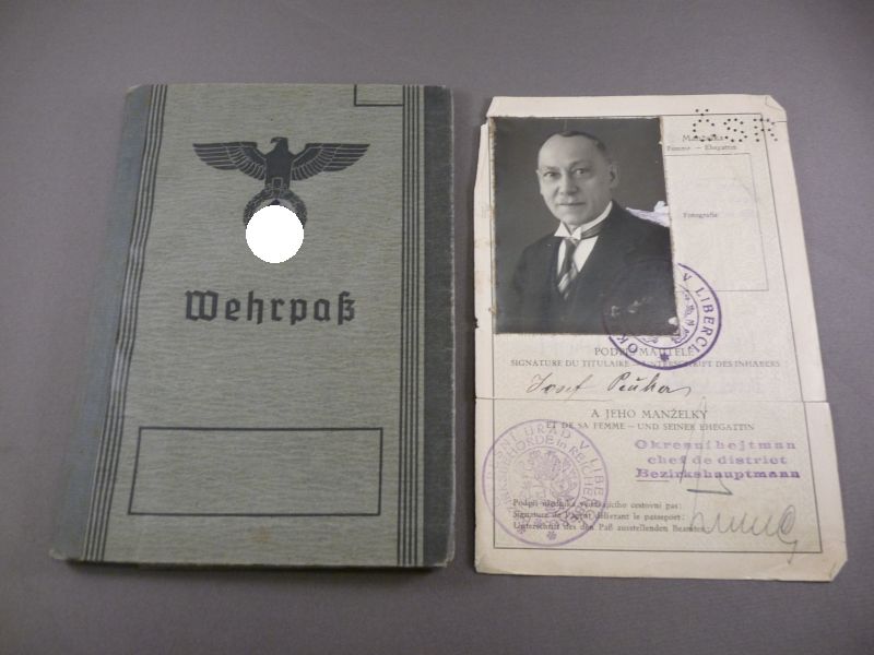 Originele Wehrpass – Sudetenland / Reichenberg