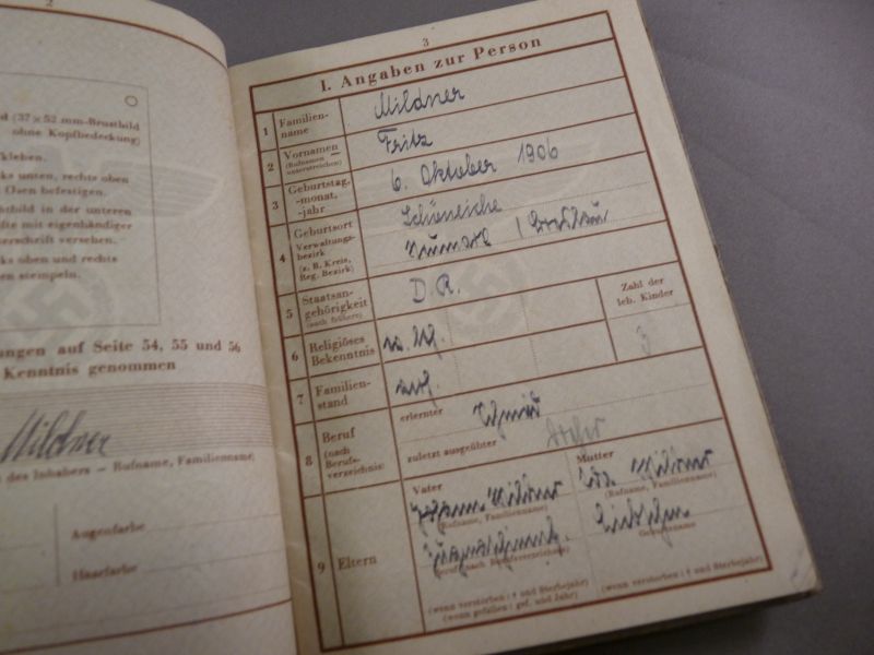 Originele Duitse Wehrpass - Afbeelding 3