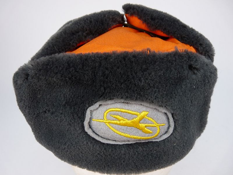 DDR Interflug wintermuts / Uschanka met oranje bovenzijde - Afbeelding 2