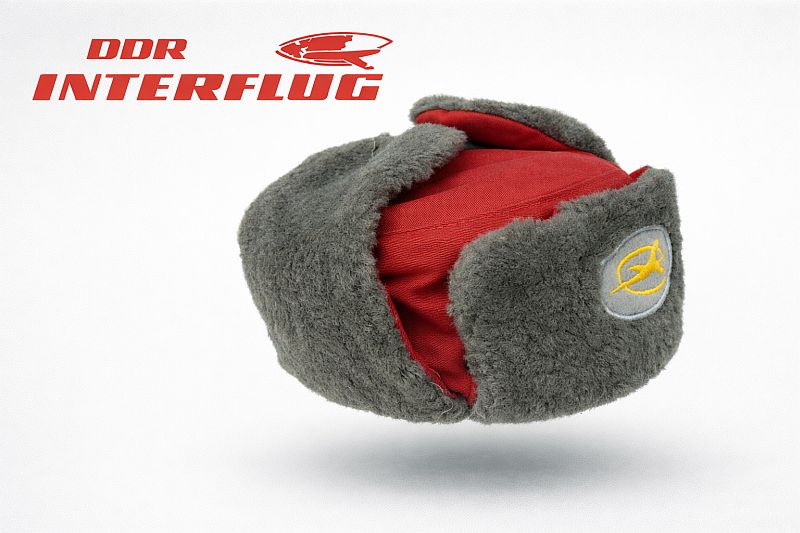 DDR Interflug wintermuts / Uschanka met rode bovenzijde