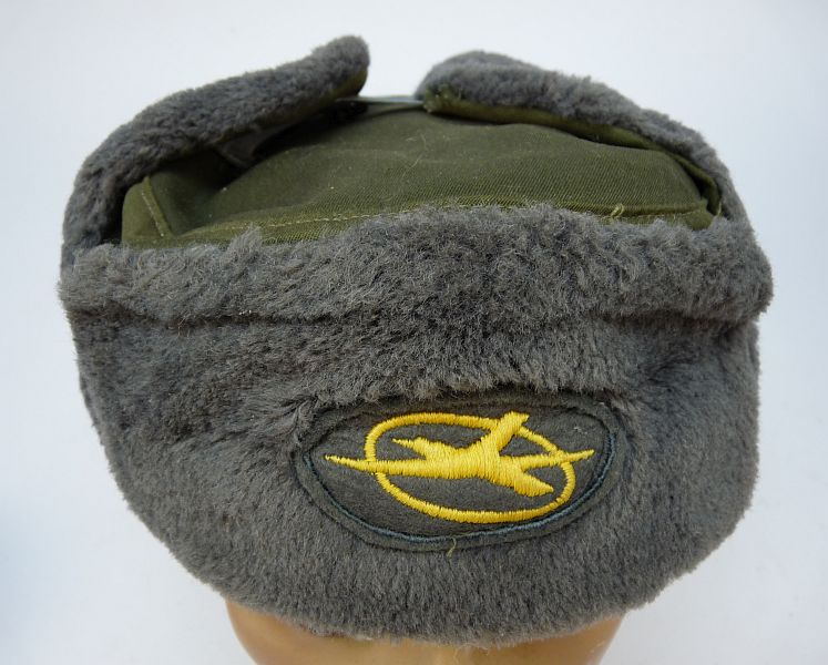 DDR Interflug wintermuts / Uschanka met groene bovenzijde - Afbeelding 2