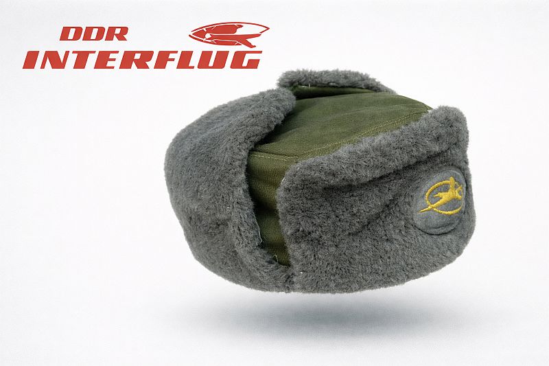 DDR Interflug wintermuts / Uschanka met groene bovenzijde