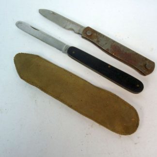 Vintage Zakmessen Set – 2 Stuks met Leren Etui