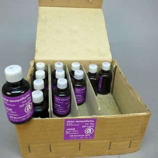 Vintage DDR stempelinkt – “alpha stempelfarbe” violet