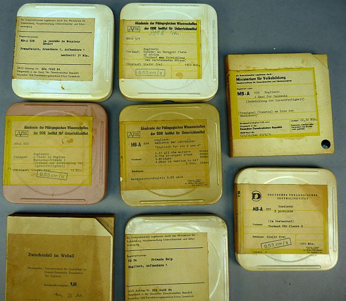 Set DDR educatieve geluidsbanden (spoelen) – schoolmateriaal / audio banden