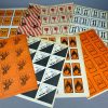 8x DDR gevaarsetiketten vellen, jaren 60/70